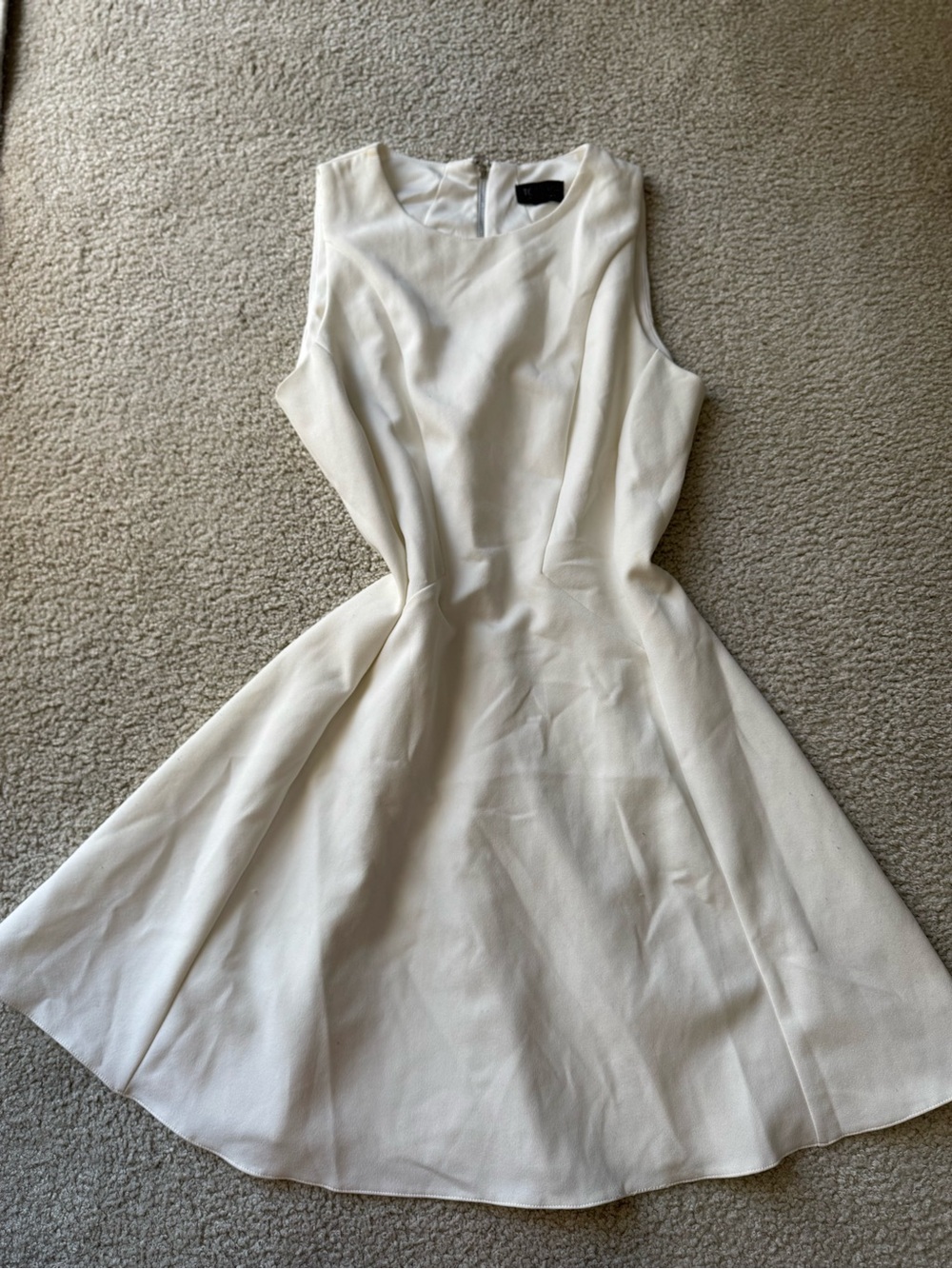 Topshop Cream Sleeveless Fit-and-Flare Midi Dress summer party sexy